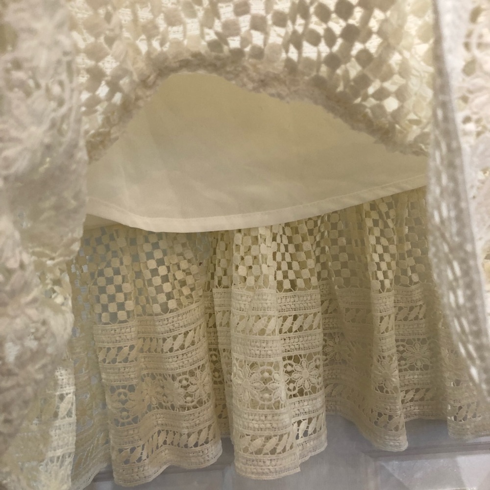 NEW J. Crew Geometric Lace Midi Dress Ivory Size 0 - Picture 6 of 12